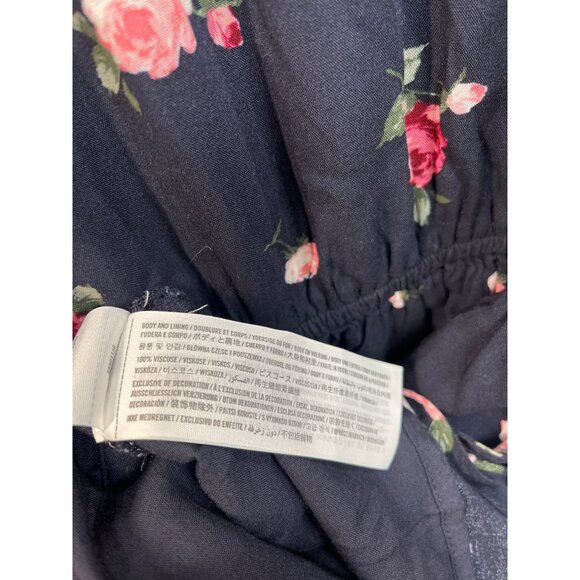 Abercrombie Kids Navy Pink Floral Boho Dress 13/14 3/4 Sleeve Fall Casual - Picture 12 of 14